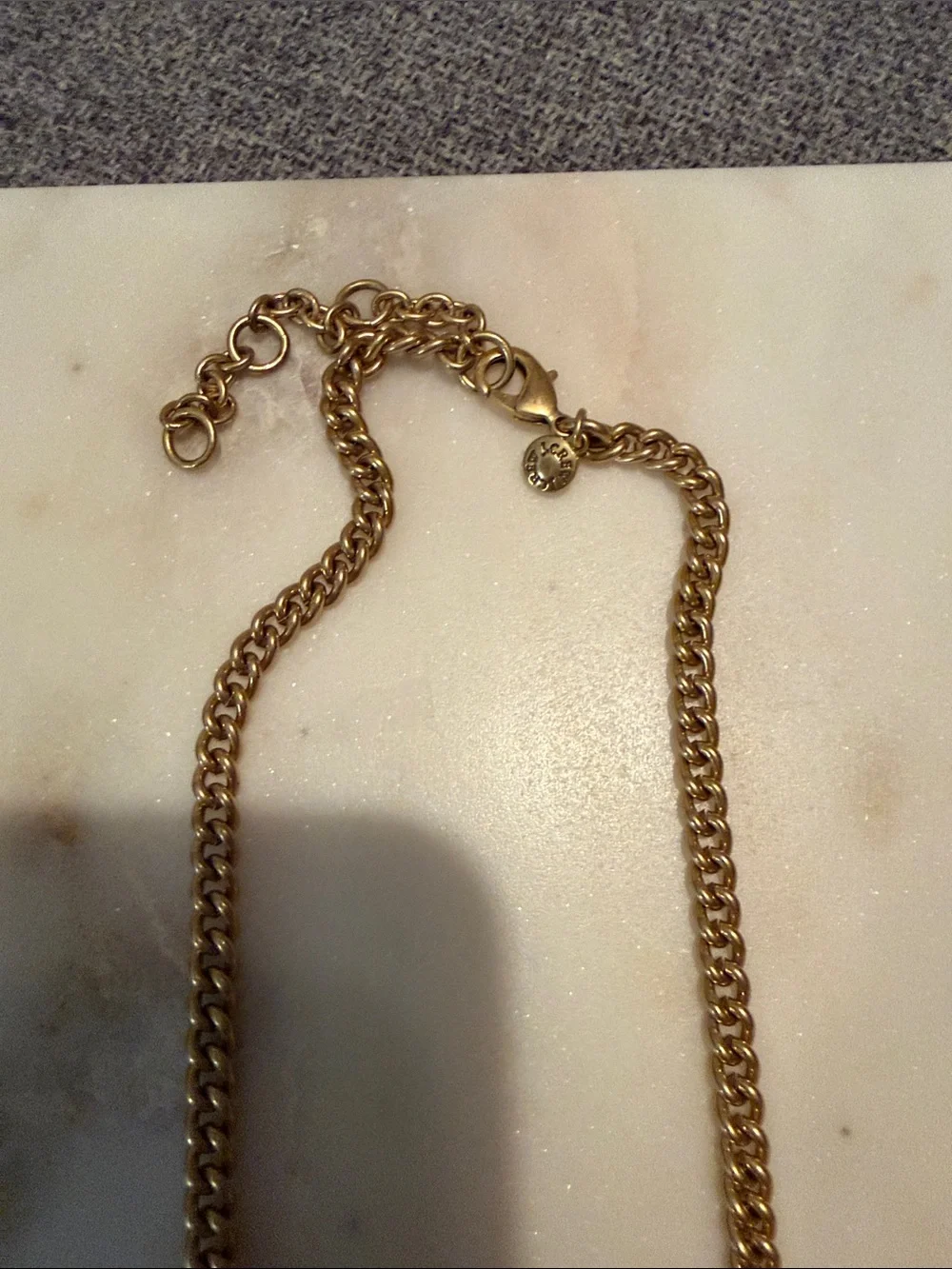J. Crew Factory Gold Necklace with Blue Floral Crystals